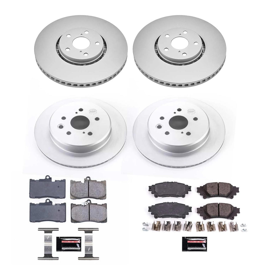 Power Stop CRK6929 Z17 Evolution Geomet Coated Brake Kit Front & Rear For Lexus IS200t 2016-2017, Lexus IS300 2018-2020, Lexus IS350 2014-2020 [Model Specific]