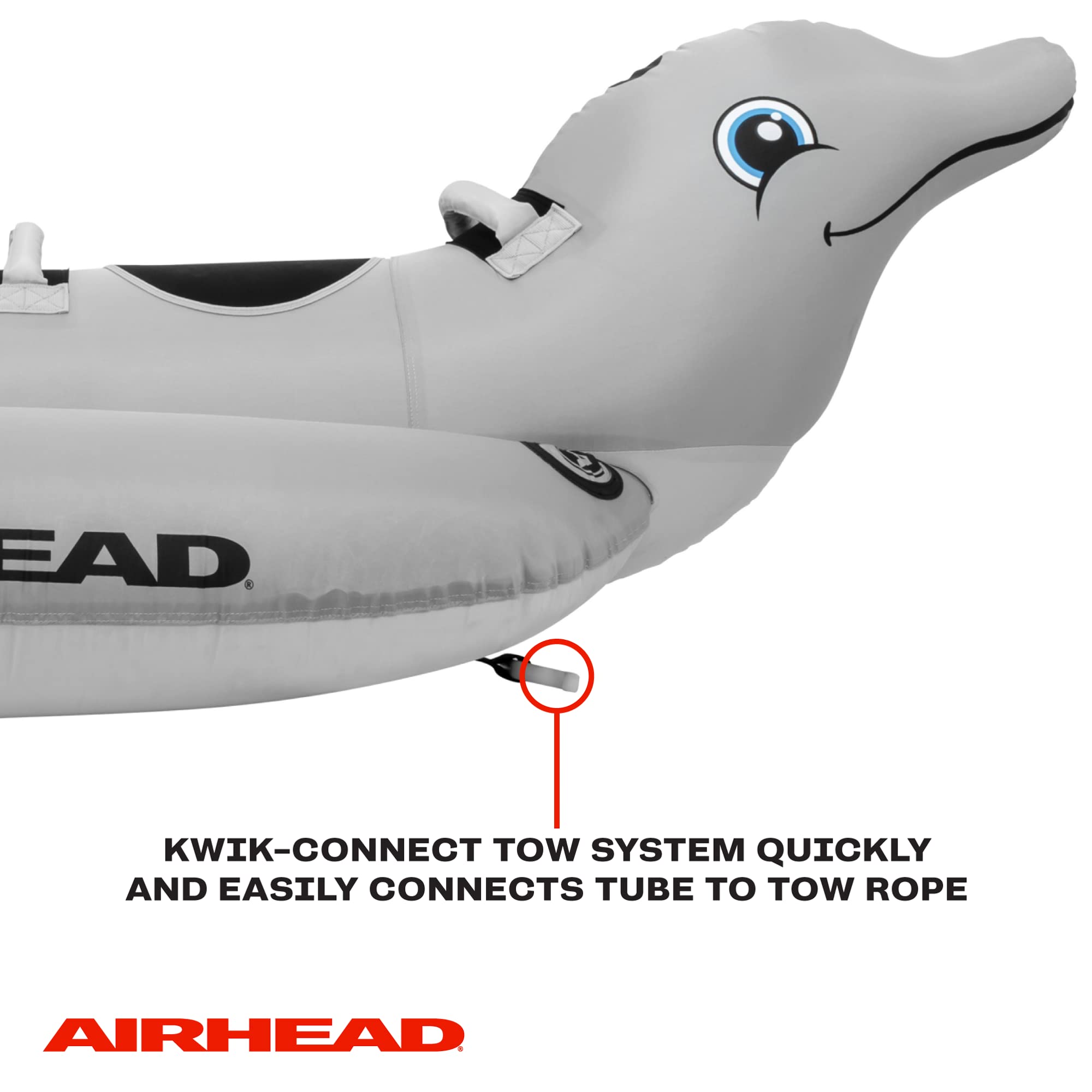 AIRHEAD Dolphin Towable Animal Tube, 1-2 Rider Towable Tube for Boating