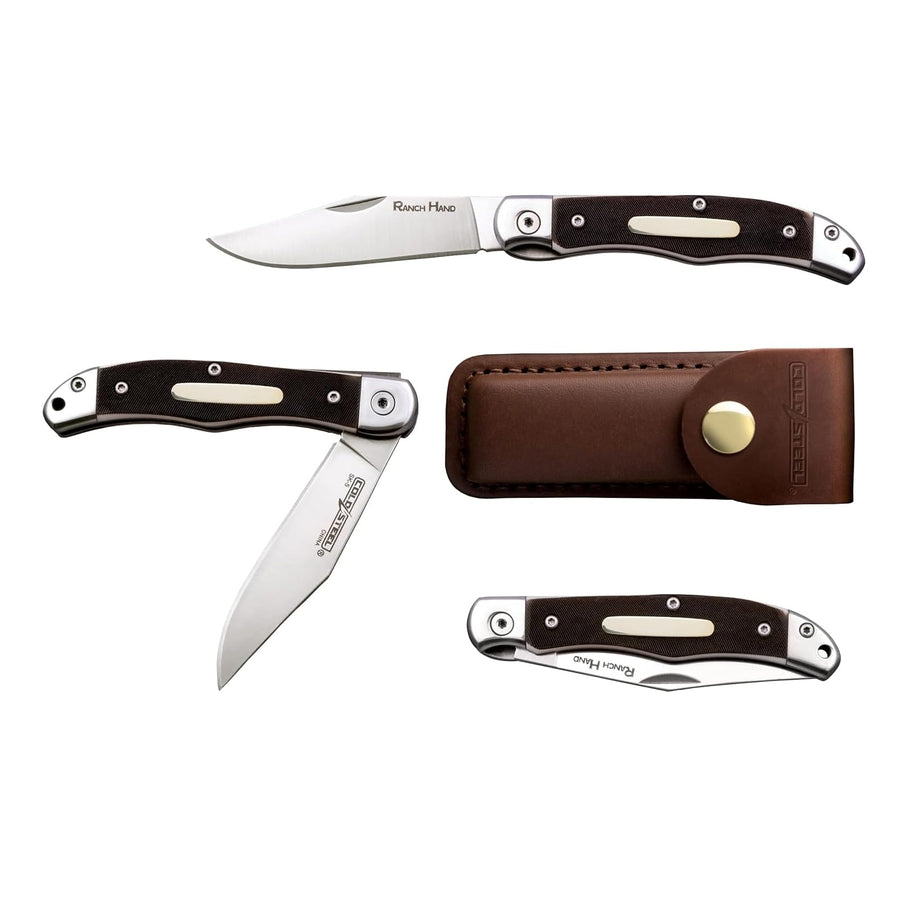 3" Cold Steel Ranch Hand SK-5 Razor-Sharp Blade 3.75" Faux Sawed Bone Handle Compact Pocket Versatile Folding Knife w/Liner Lock