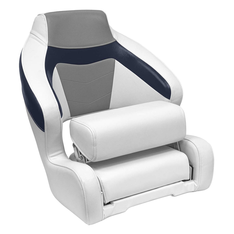 BAJA XL Wise 3338-1773 Bucket Seat with Flip Up Bolster, Brite White/Marble Grey/Midnight Navy