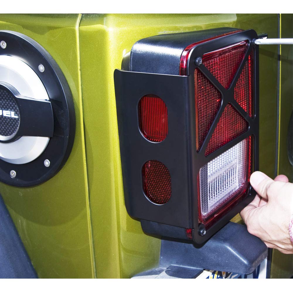 D-JP-190007-BK | DV8 Offroad | Tail Light Brush Guards for 07-18 Wrangler JK | Stainless Steel Construction | Superior Trail Protection