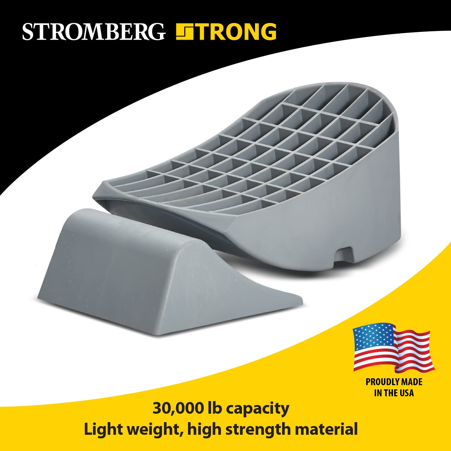 Stromberg Carlson Leveler Base Pad - Wheel Chock Blocks, Trailer Jack, RV Leveling Blocks, Trailer Accessories, Automotive Wheels Leveler Jack, Automotive Tools for Front & Back Wheel (1 Pack)