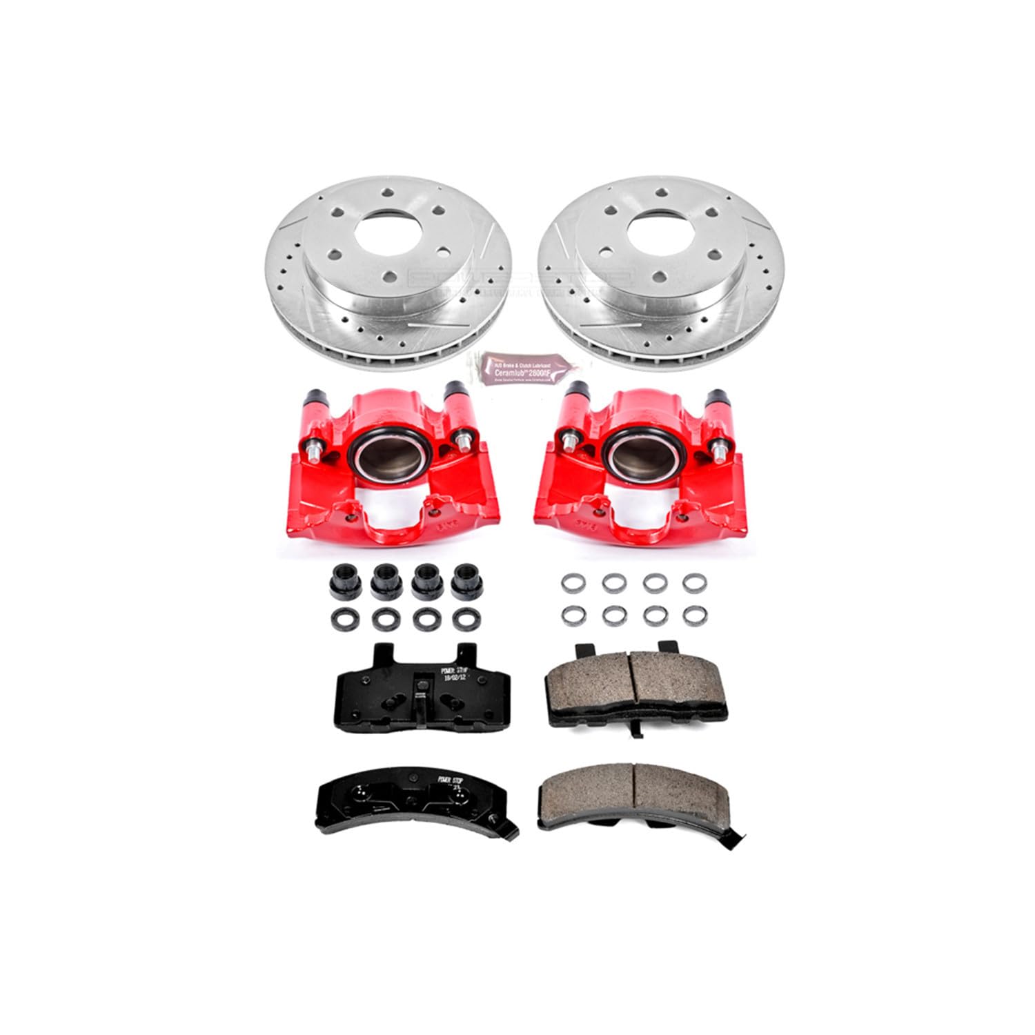 Power Stop Performance Brake Kit KC1970 with Caliper For Chevy K1500 2500 Tahoe Yukon 4WD 4X4 6Lug