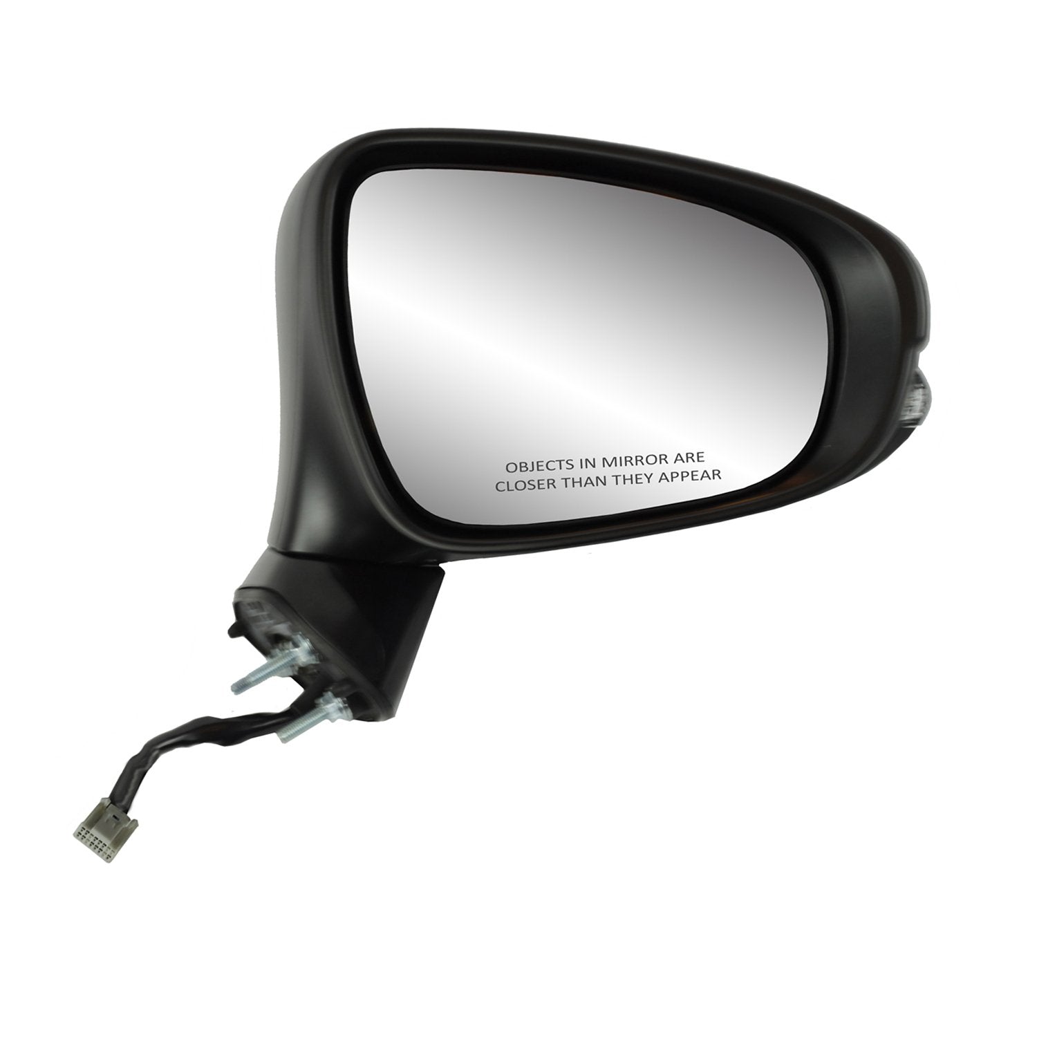Mirror Passenger Side for Lexus GS350, GS450h, Black w/PTM Cover, w/Turn Signal, Memory, Puddle lamp, Foldaway, w/o auto dimming, w/o Blind spot Detection System, Heated Power