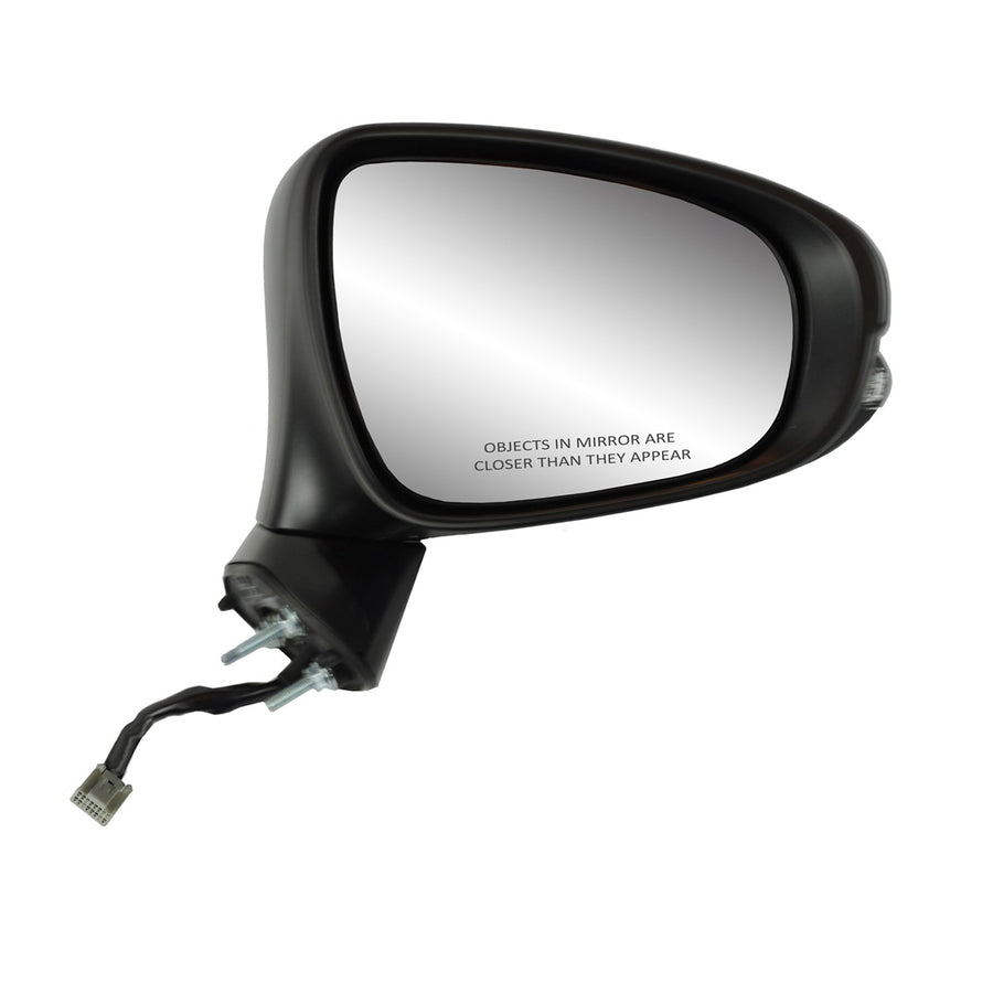 Mirror Passenger Side for Lexus GS350, GS450h, Black w/PTM Cover, w/Turn Signal, Memory, Puddle lamp, Foldaway, w/o auto dimming, w/o Blind spot Detection System, Heated Power