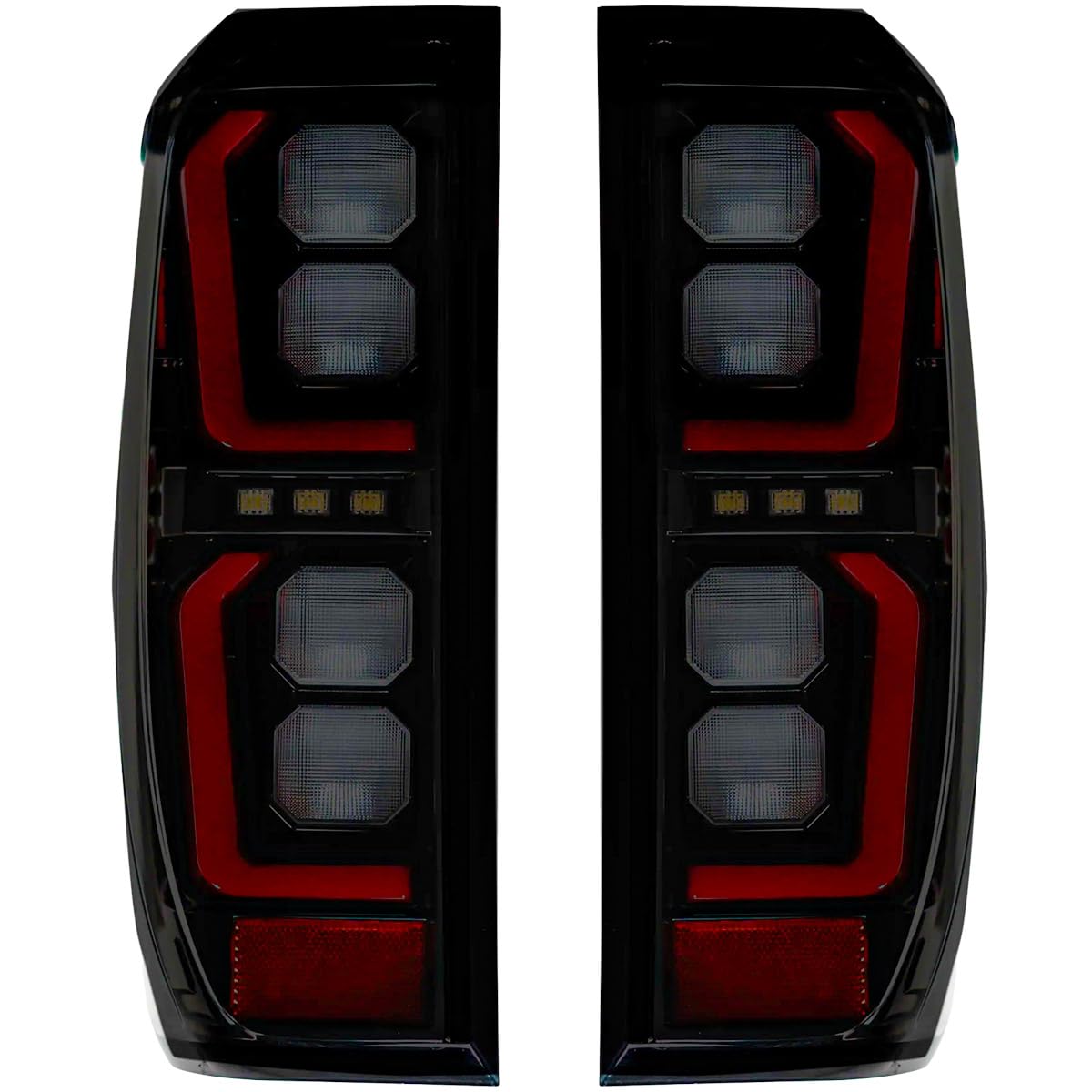 RECON - Ultra Bright Premium OLED Tail Lights Fits 19-25 Sierra 1500 & 20-23 Sierra 2500, 3500 Sleek Running Lights Startup Light Sequence (Replaces Factory/OEM LED) (SMOKED LENS)