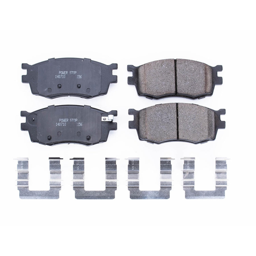Power Stop Brake Kit Front For Hyundai Accent 2006-11 |Kia Rio 2006-11 |Rio5 2006-11 - Ceramic Brake Pads With Installation Hardware, 17-1156