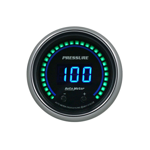 Gauge AutoMeter 6752-CB, Pressure, 2 1/16", Two Channel, Selectable, Cobalt Elite Digital
