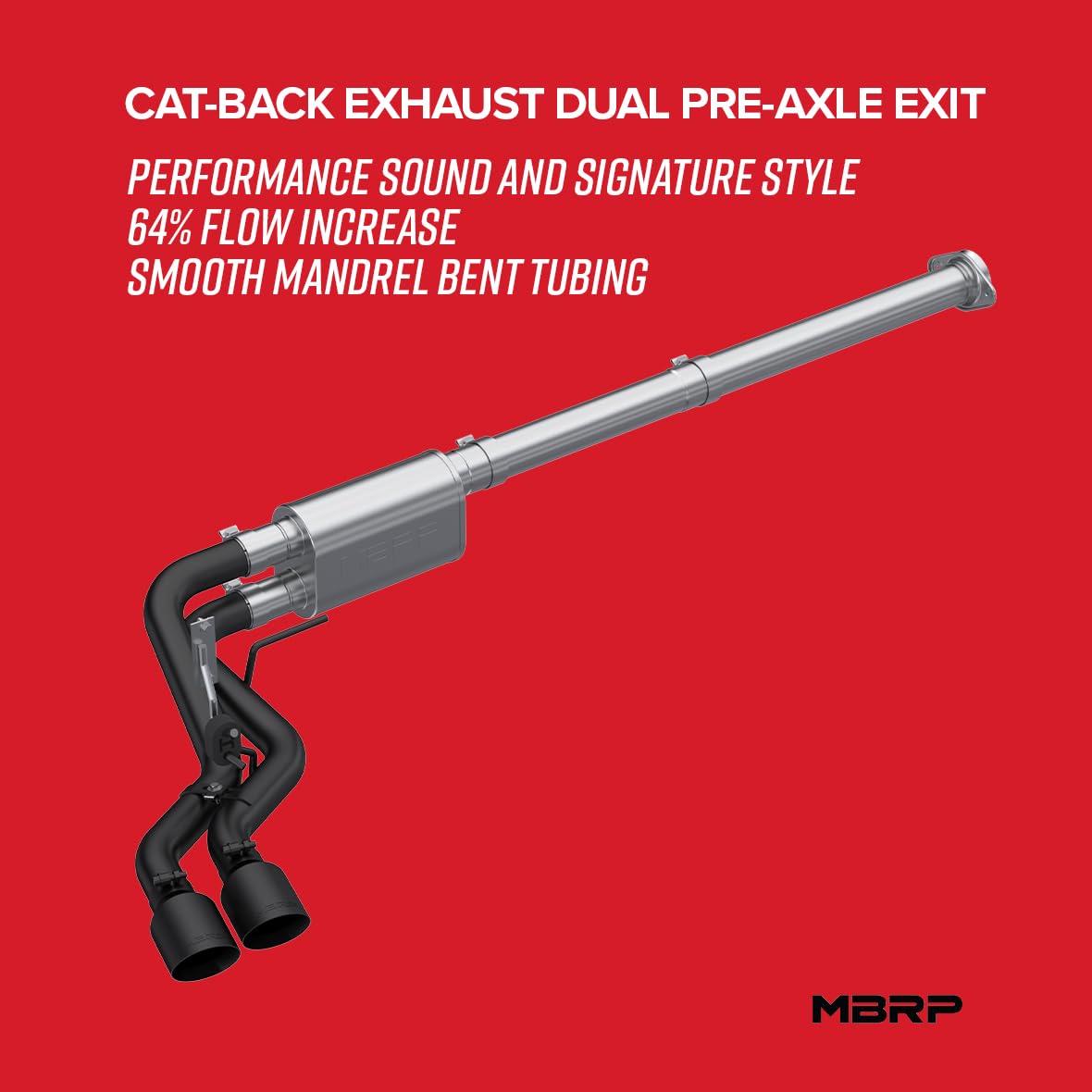 2021 Ford F-150 MBRP 2.7L EcoBoost / 3.5L EcoBoost / 5.0L 3in Cat Back Single Side Exit Black