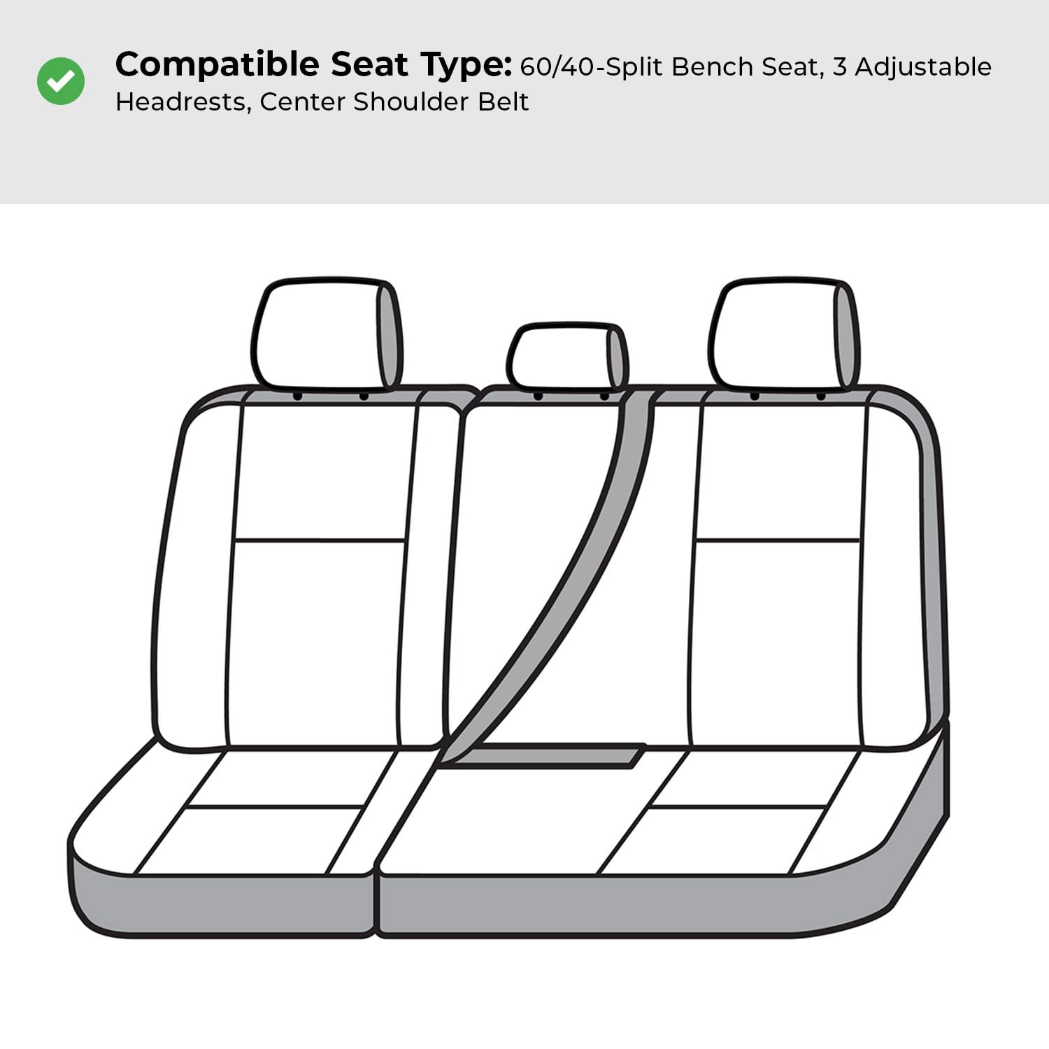 Covercraft Custom Polycotton Seat Covers | Fits 2022-2025 Nissan Pathfinder | 2nd Row 60/40 Bench Seat, Charcoal