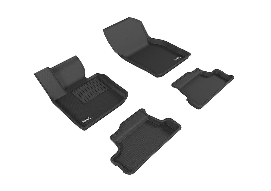3D MAXpider Kagu Custom Fit Floor Mat (Black) Compatible with Mini Cooper Convertible/S/JCW (F57) 2016-2024 - Full Set