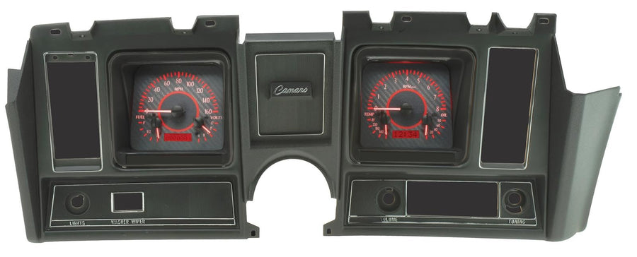 Dakota Digital VHX-69C-C-R Carbon Fiber Compatible with 1969 Chevy Camaro Analog Dash Gauge System Red Backlighting
