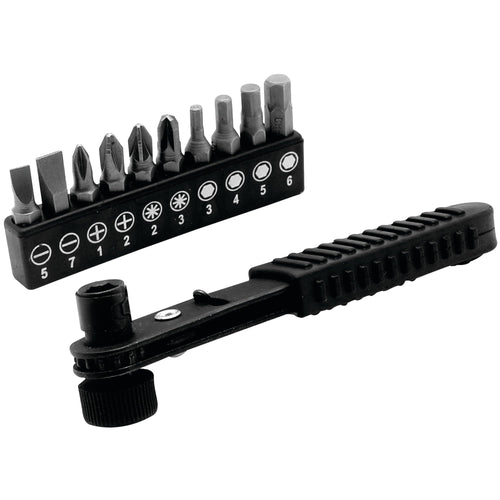 12-Piece Performance Tool Precision Screwdriver Set with Slotted, Phillips, Hex, and Pozi Drive Bits in 3/16-Inch and 1/4-Inch Sizes