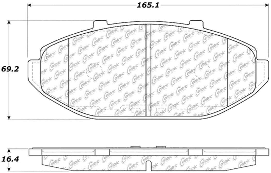 Centric Premium 301.07480 Ceramic Brake Pads with Shims and Hardware