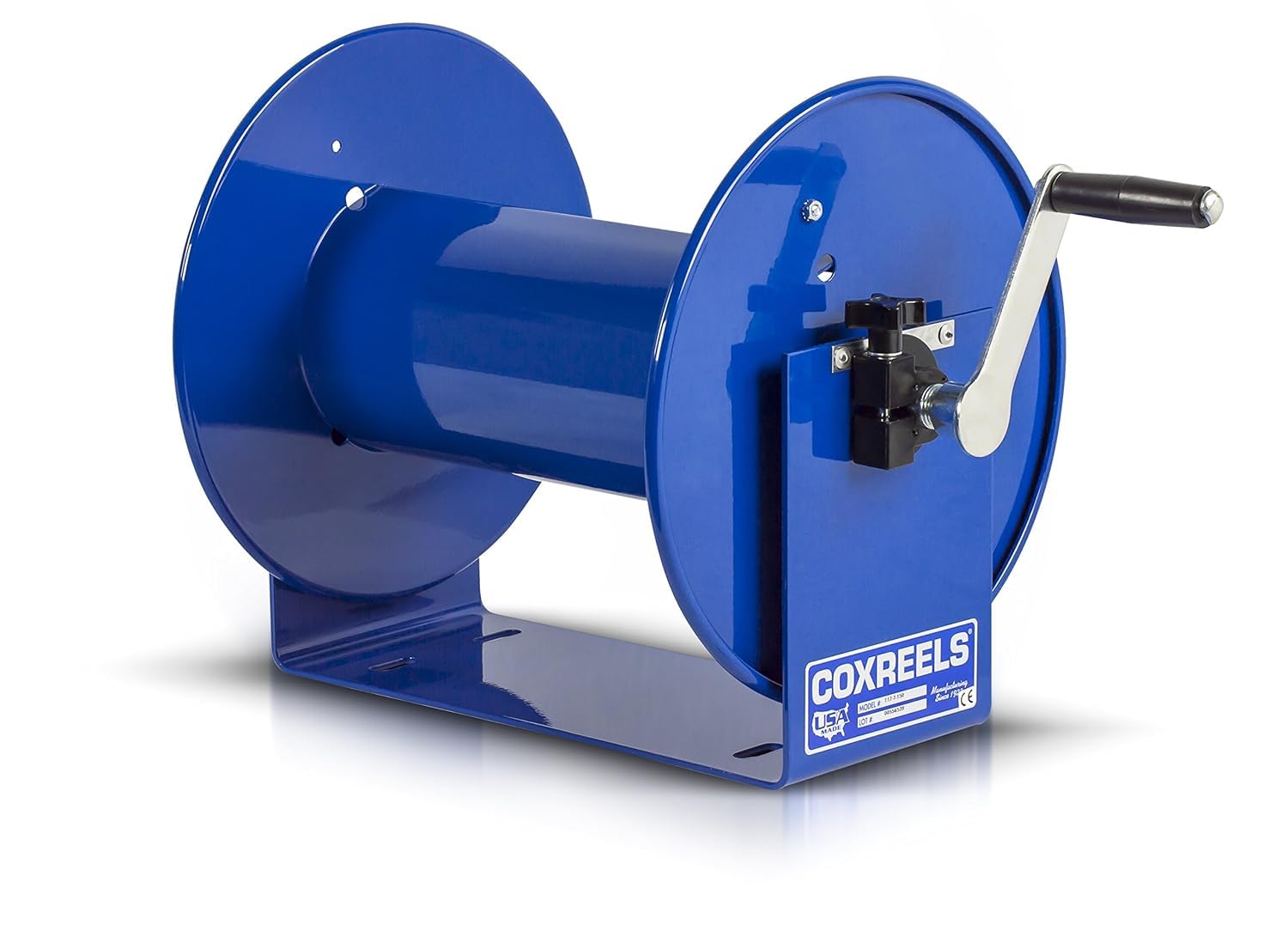 Hand Crank Hose Reel Coxreels 112-3-150 - Steel Spool for Coiling Hoses and Cables - Rotating Storage Reel with Manual Crank - Fits 3/8 x 150 Inch Hose - 12 x 18.25 x 13 Inches