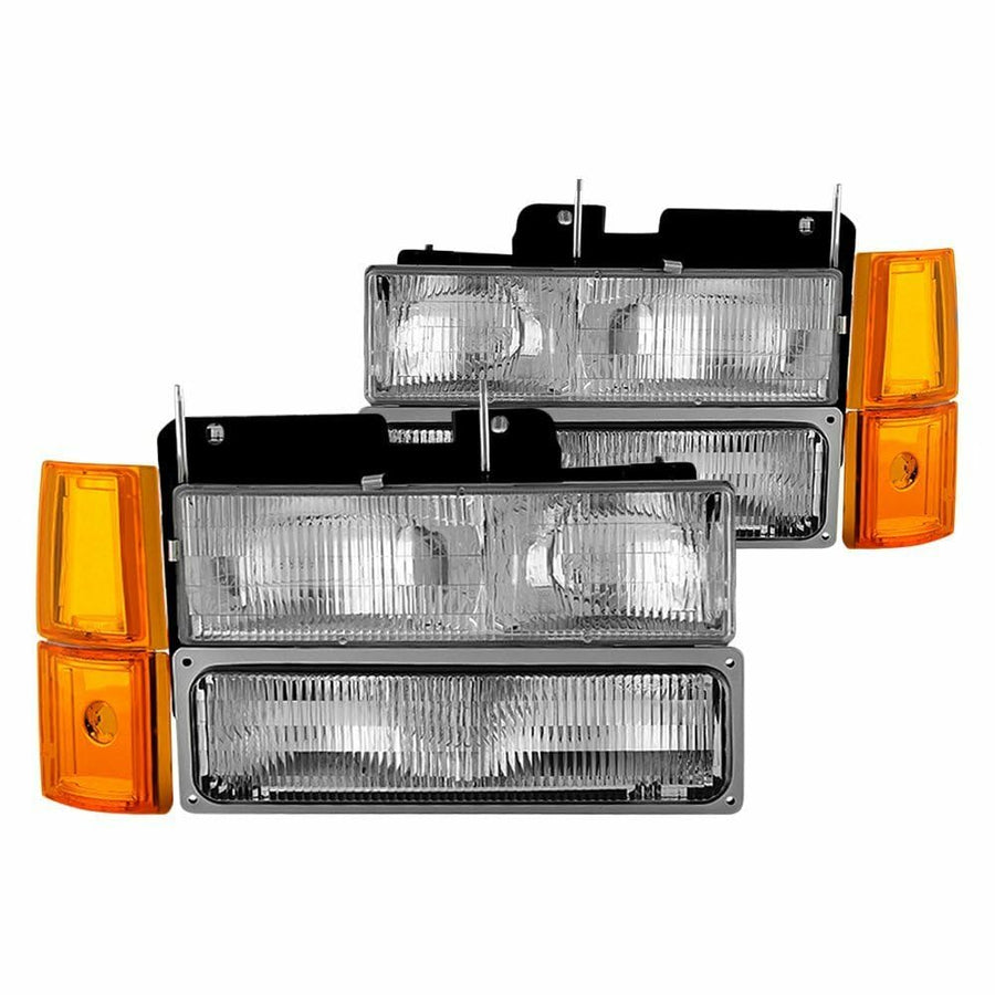 Headlight Xtune HD-JH-GCK94-OE-C-SET (0 94-99 / Chevy Suburban 94-98 / GMC Yukon 94-99 (Not Compatible With Seal Beam) s W/Corner & Parking Lights 8pcs sets -OEM)
