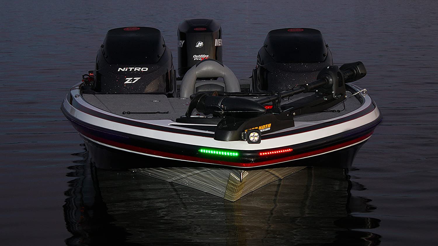 LED Bow Lighting Kit Bluewater - Red and Green LED Strip Lights for Boats - 10-Inch Waterproof Navigation Accent Strips - 15 LEDs per Side - Includes 3M Adhesive and Connectors