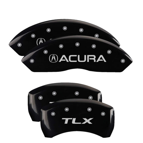 MGP Caliper Covers Black Powder Coat Finish 39018STLXBK Engraved Caliper Cover with Silver Characters, Set of 4 "Acura/TLX"