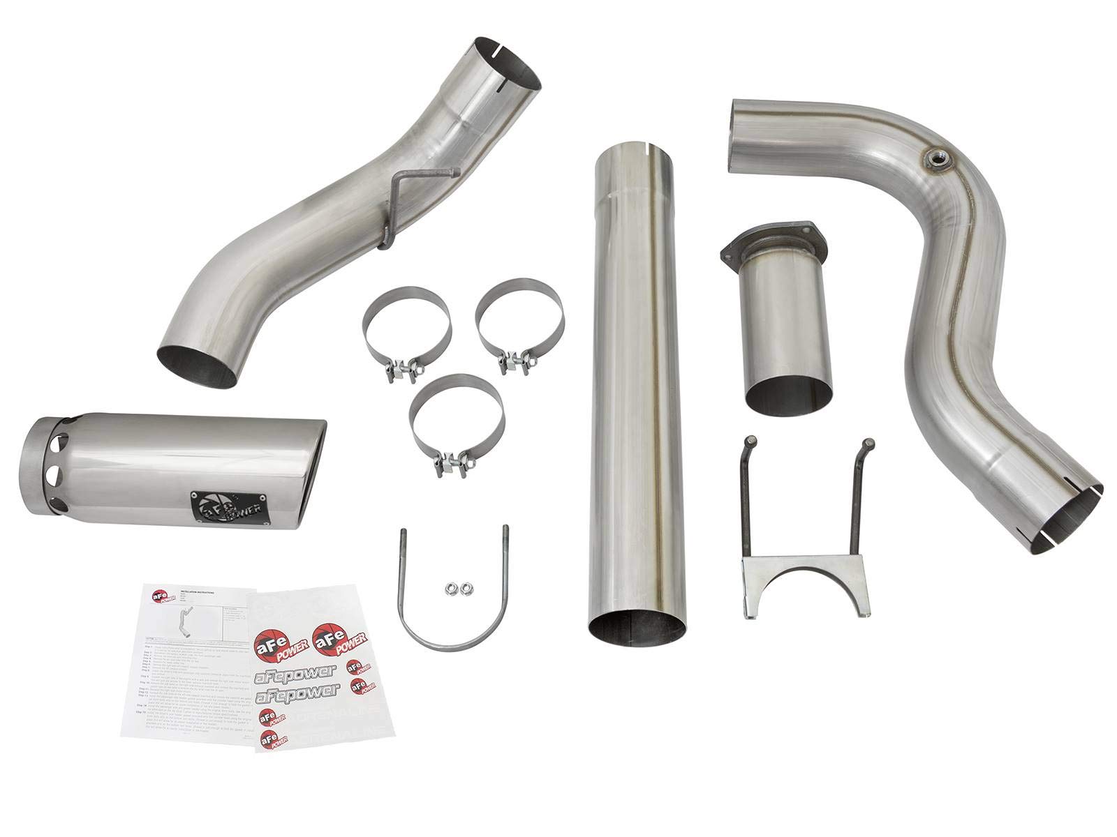 ATLAS aFe Power 49-03090-P 5" DPF-Back Aluminized Steel Exhaust System with Polished Tip, 1 Pack