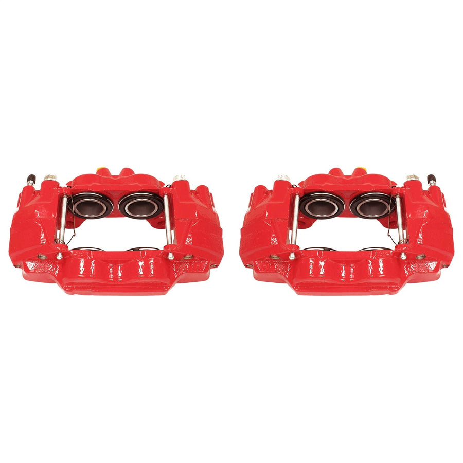 Power Stop S2984 High-Temp Red Powder Coated Front Pair of Calipers For 2003-2009 Toyota 4Runner [Models with 12.56" Front Rotors] | 2007-2017 FJ Cruiser | 2005-2023 Toyota Tacoma