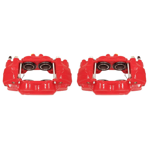Power Stop S2984 High-Temp Red Powder Coated Front Pair of Calipers For 2003-2009 Toyota 4Runner [Models with 12.56" Front Rotors] | 2007-2017 FJ Cruiser | 2005-2023 Toyota Tacoma