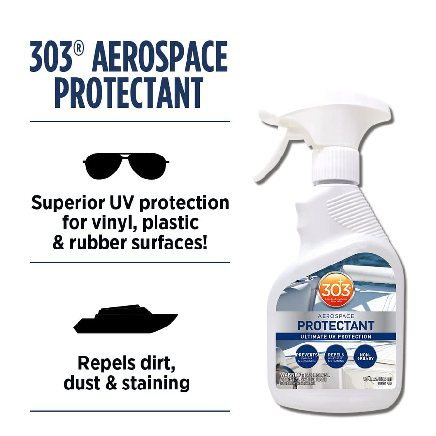 303 Aerospace Marine Protectant – UV Protection – Repels Dust, Dirt, & Staining – Smooth Matte Finish – Restores Like-New Appearance – 10 Fl. Oz. (30305-12PK)