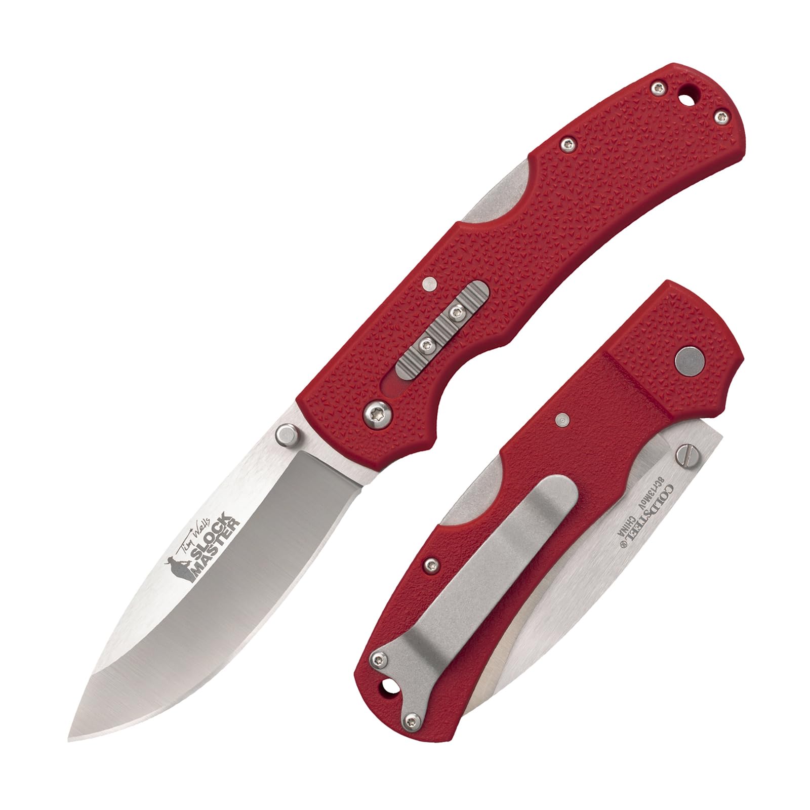Cold Steel Slock Master Double Safe Hunter 3.5" 8Cr13MoV Drop Point Blade 4.875" GFN Handle Hunting Folding Knife w/Rocker Lock