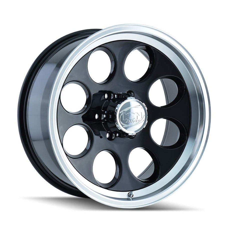 16x8 171, Bolt Pattern: 5x4.5/, Offset: -5, BLACK/MACHINED, set of 1