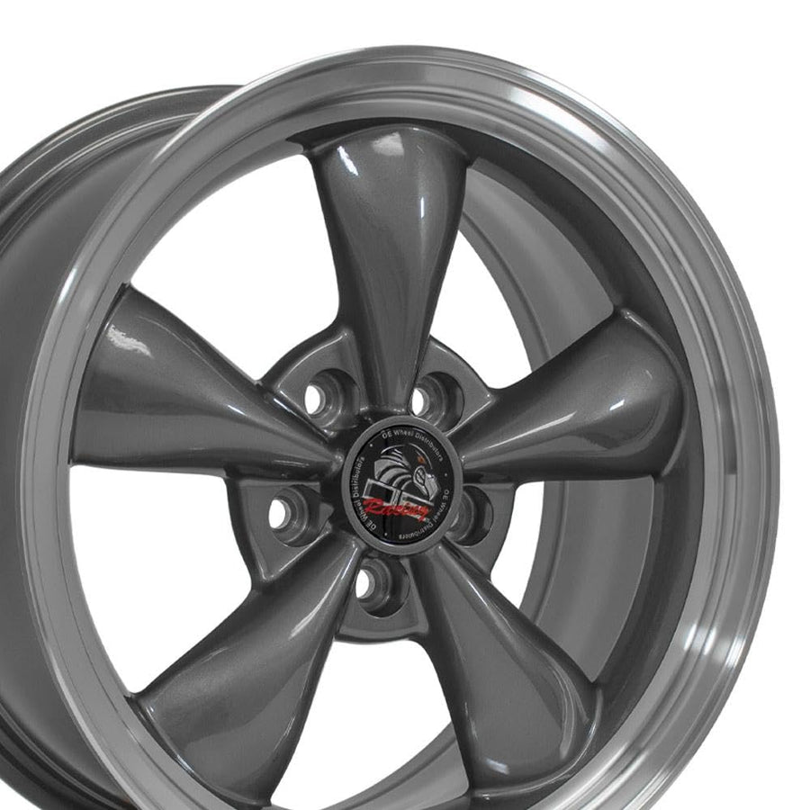 17 Inch OE Wheels FR01 Rim Fits Mustang Bullitt Style 5x114.3 17x8 Gloss Anthracite Machined Lip - Hollander 3448 (1)