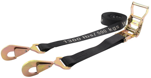 Medium Duty Erickson 51324 Black Ratcheting Tie-Down Strap with Safety Snap Hook (1.5" x 15')