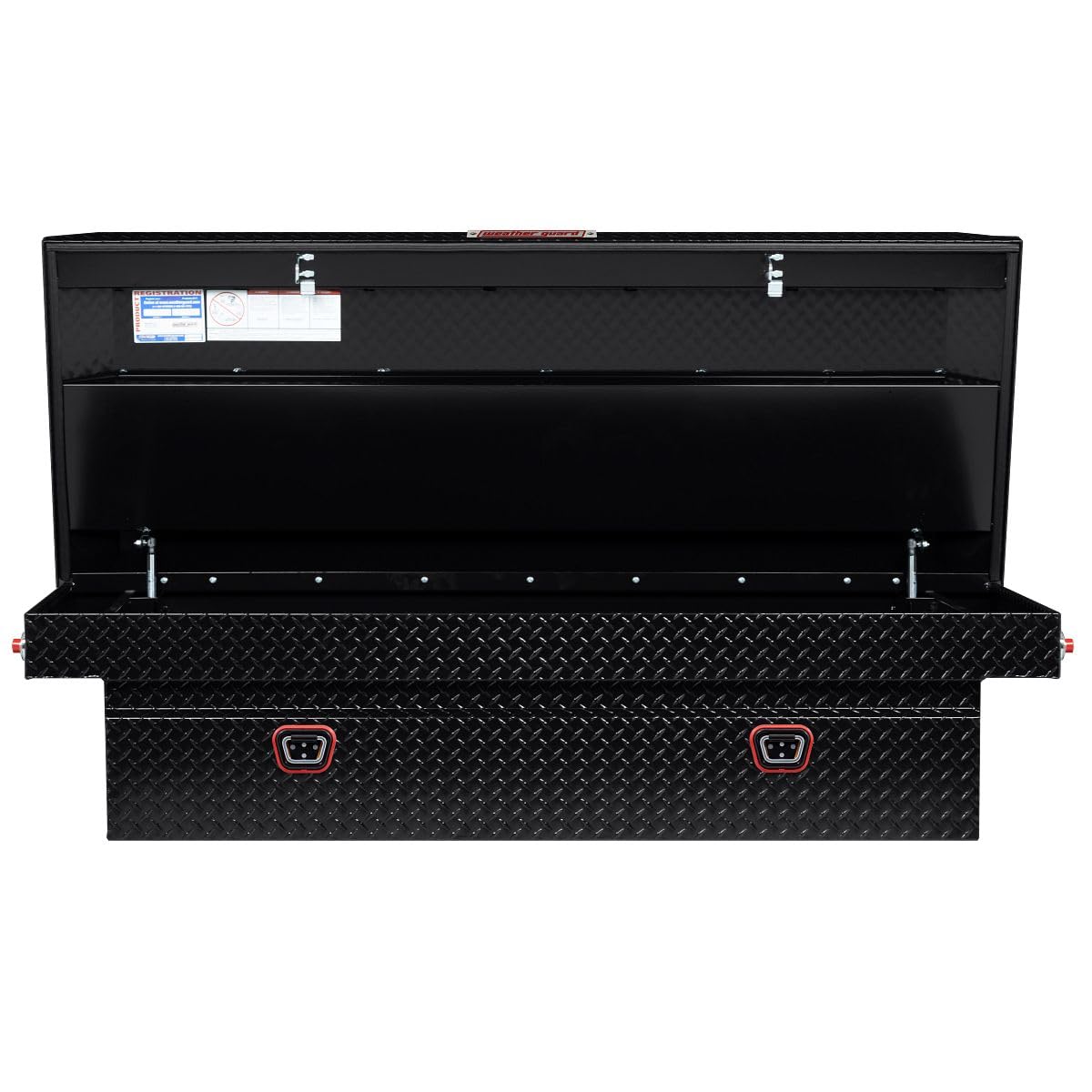 Weather Guard Saddle Box Model 117-5-04, Aluminum, Full Extra Wide, Gloss Black, 14.4 cu ft