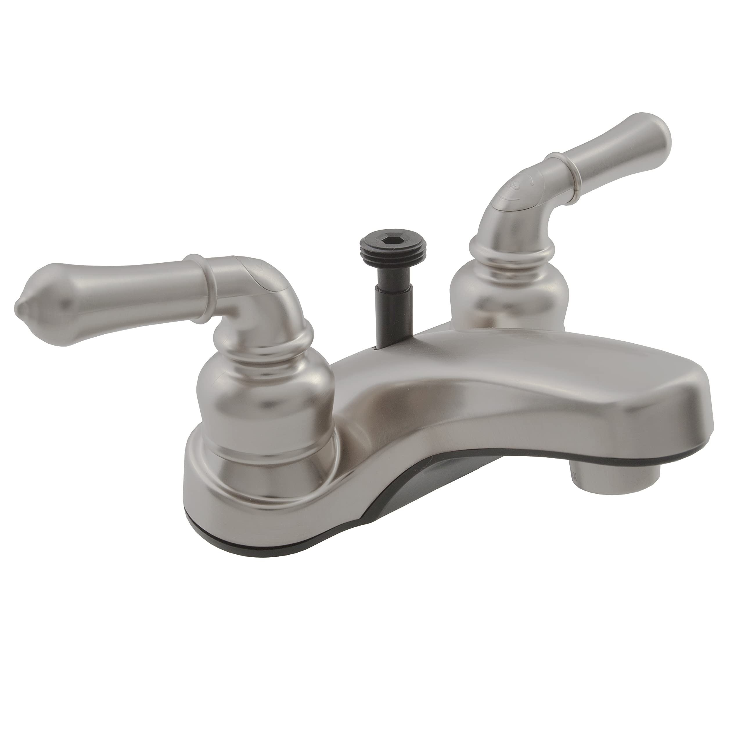 Dura Faucet RV Bathroom Faucet DF-PL720C-SN with Classical Handles and Shower Hose Diverter (Brushed Satin Nickel)