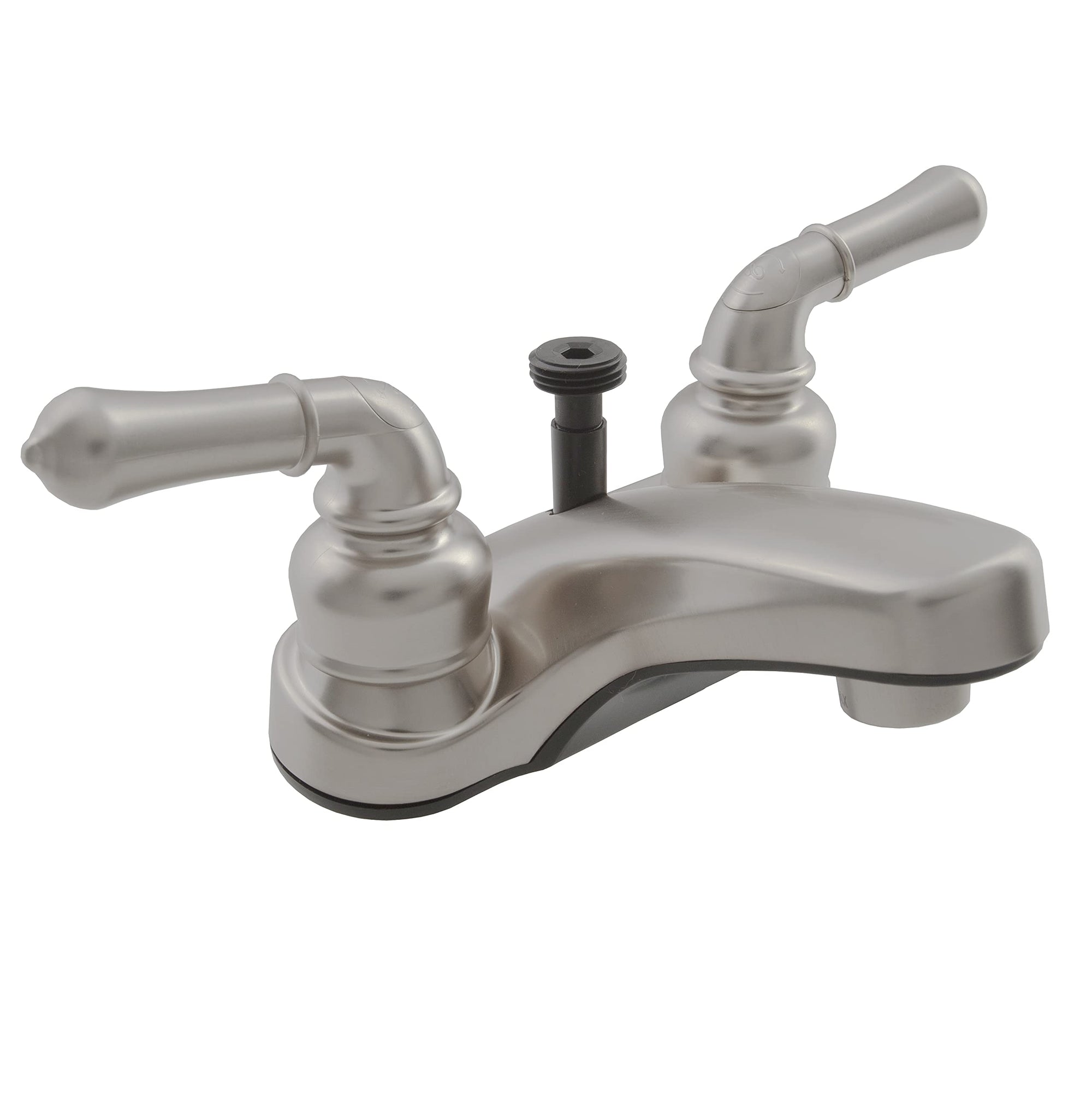 Dura Faucet RV Bathroom Faucet DF-PL720C-SN with Classical Handles and Shower Hose Diverter (Brushed Satin Nickel)