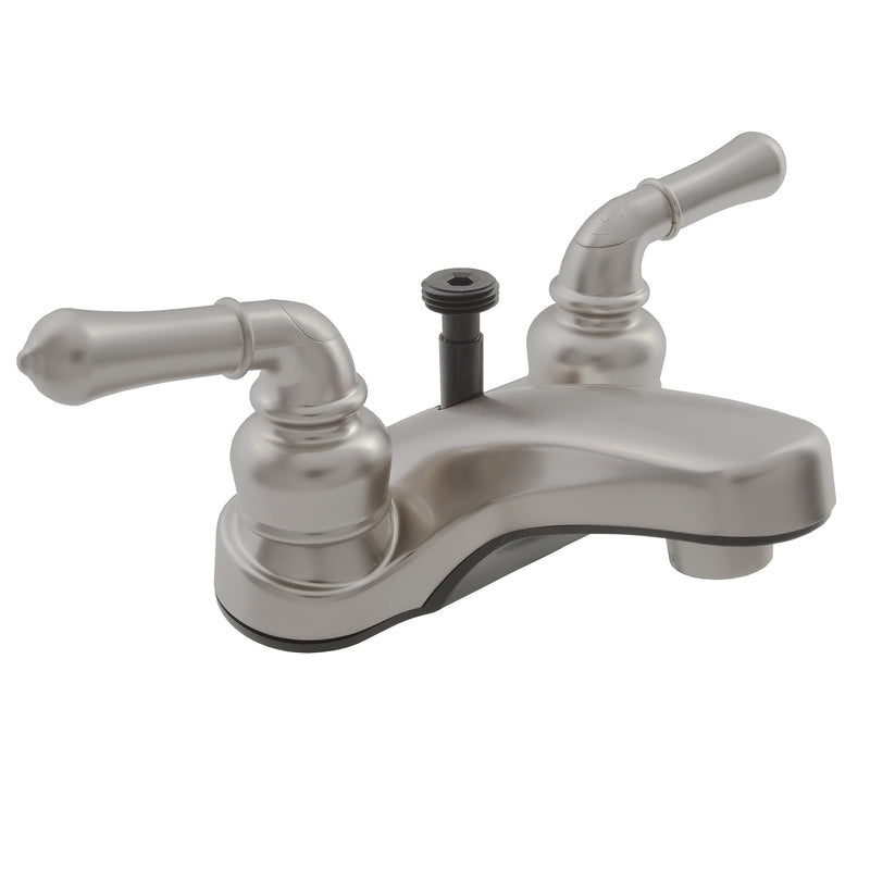 Dura Faucet RV Bathroom Faucet DF-PL720C-SN with Classical Handles and Shower Hose Diverter (Brushed Satin Nickel)