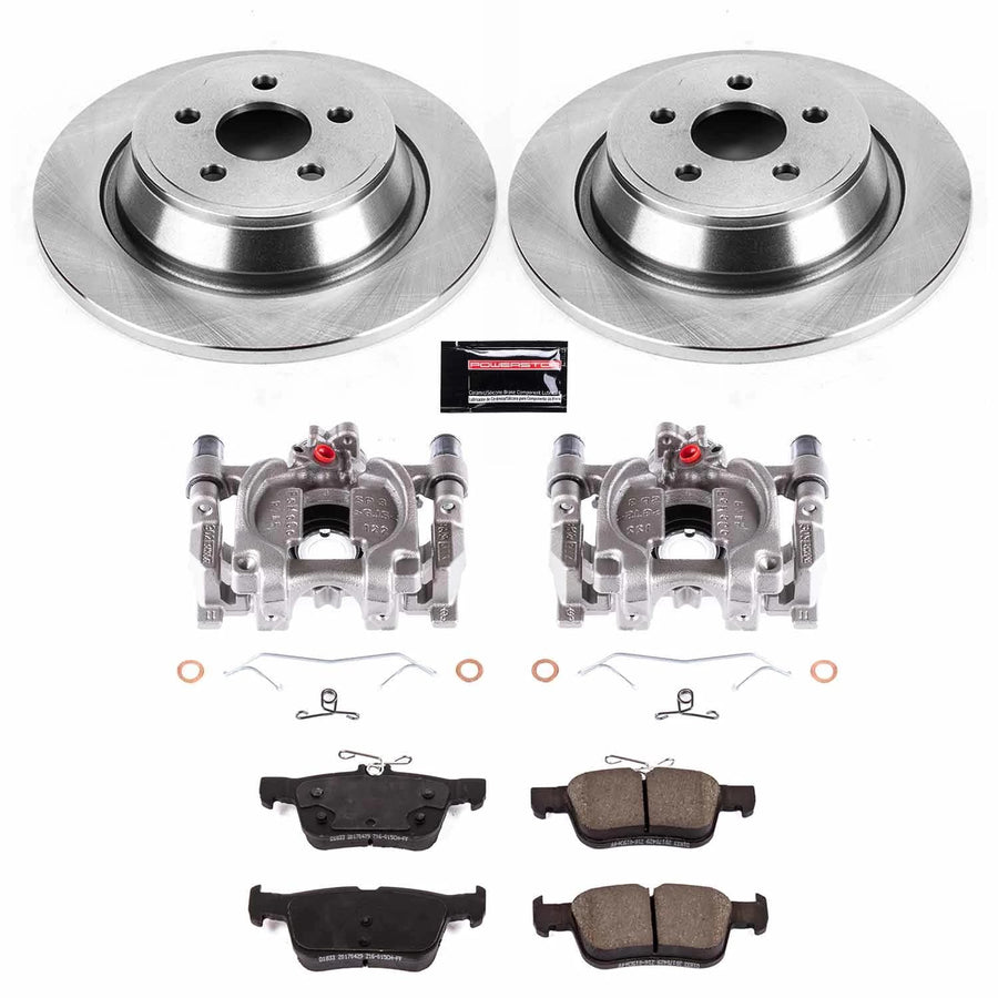 Power Stop KCOE7417 Rear Caliper Kit-OE Rotors, Ceramic Brake Pads, Calipers For Ford Fusion, Ford Police Responder Hybrid, Lincoln Continental [Model Specific] Autospecialty