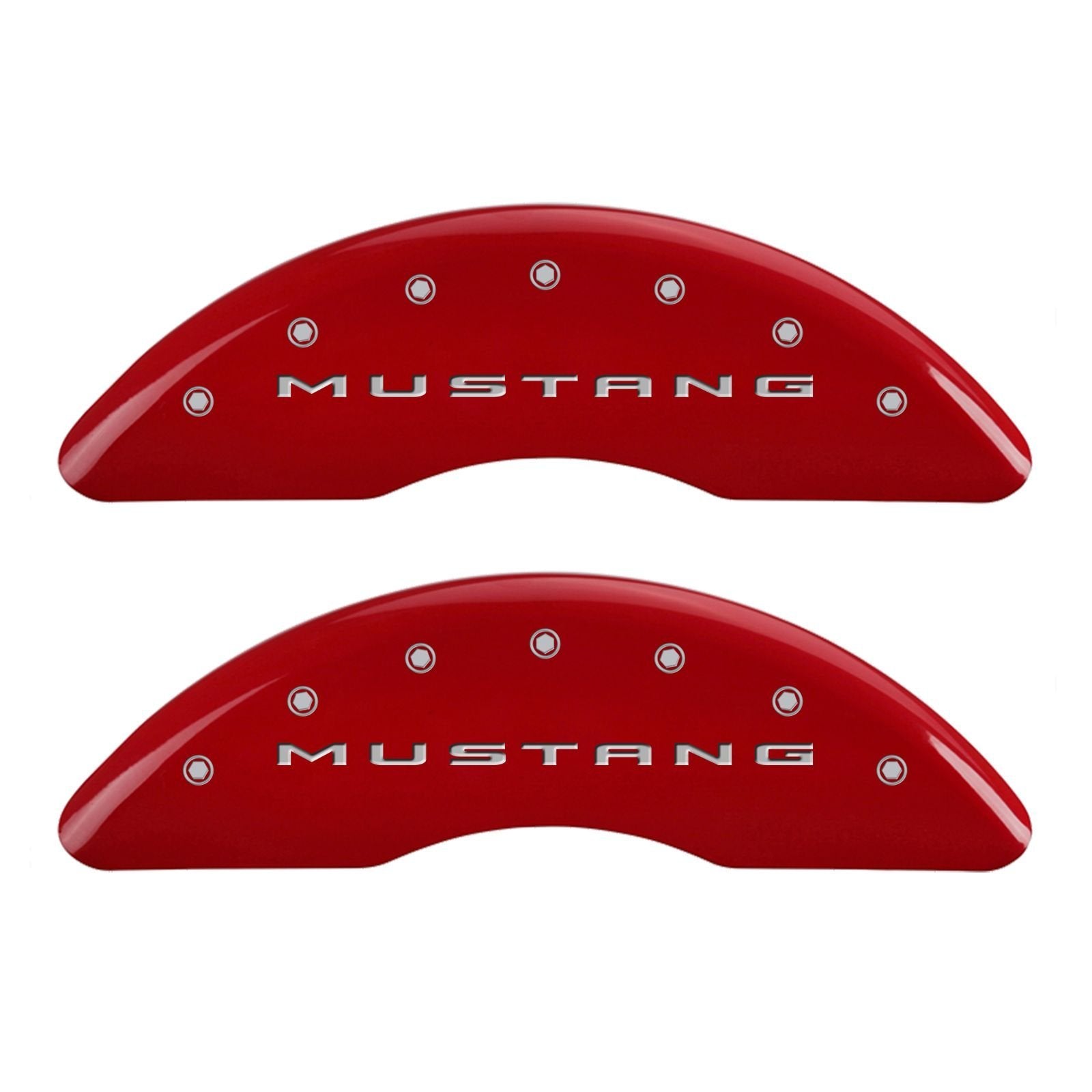 Brake Caliper Covers MGP - 2015-2023 Ford Mustang - Front and Rear Set - Red