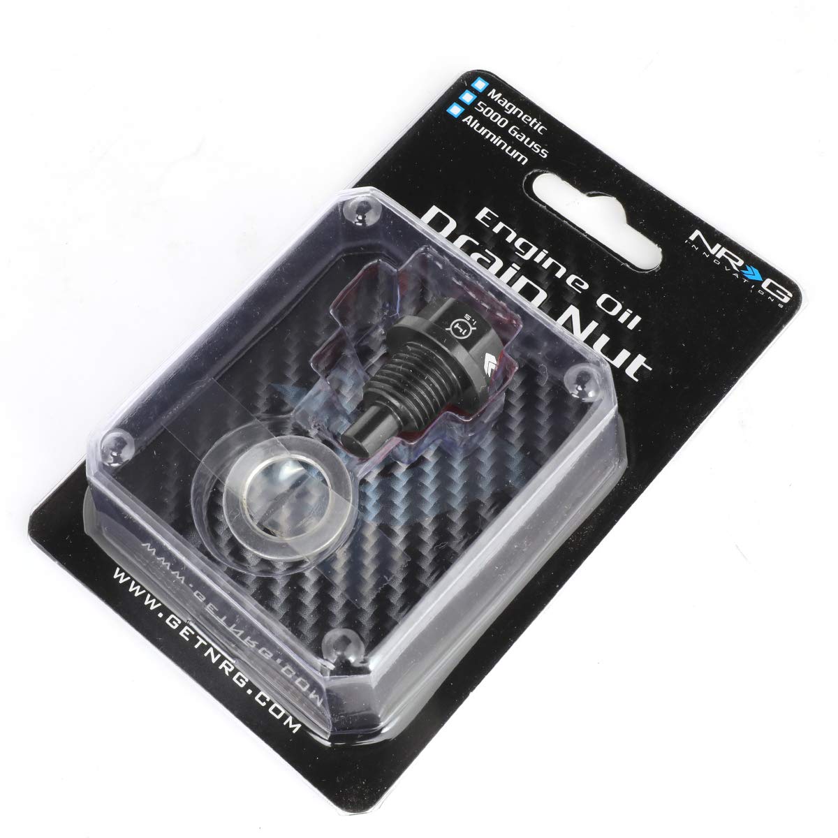 Magnetic Oil Drain Plug NRG Innovations, M14 X 1.5 Thread Size Engine Oil Drain Nut w/Washer, Gun Metal, T-6061 Aluminum w/Stainless Steel Internal Magnet, NRG-NOP-100GM