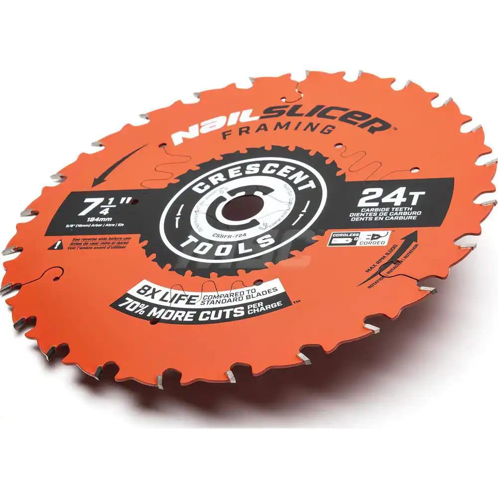 CSBFR-724-10 Crescent Industrial Products Nail Slicer 7-1/4" 24 Tooth Framing Blade - 10 Pack of Blades