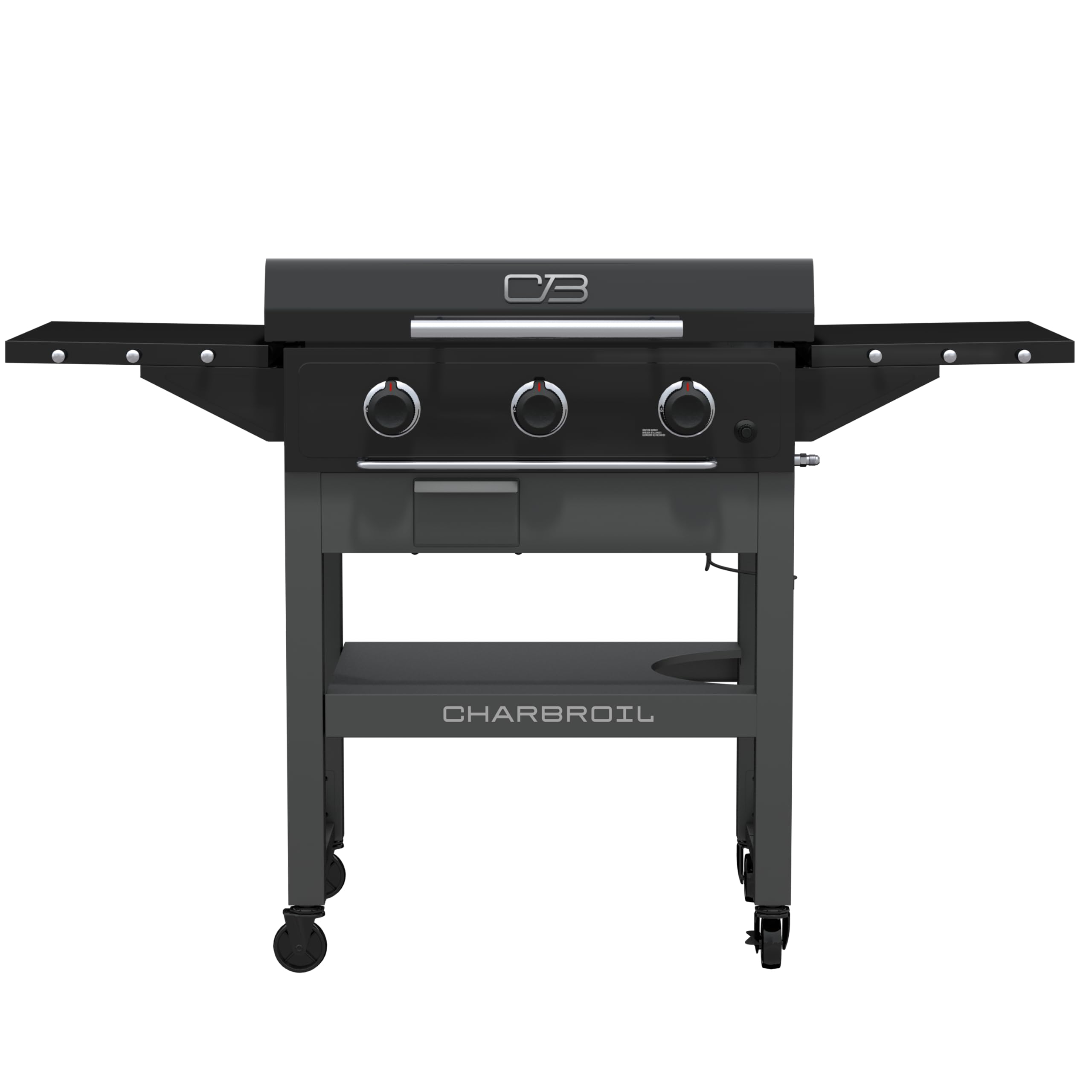 28" Charbroil XL Performance Series Propane Gas Griddle with Cart 3 Burner Flat Top Grill, Black - 463258924