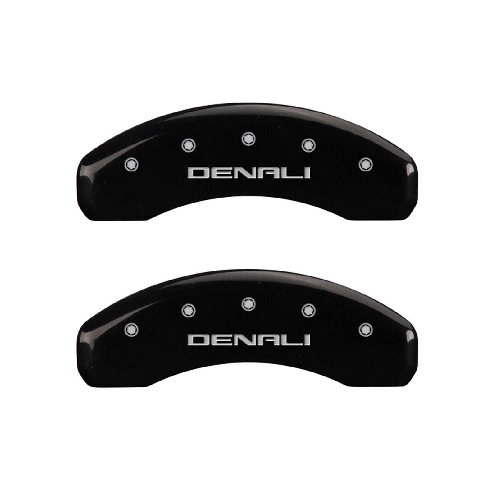 DENALI MGP Caliper Covers 34009SDNLBK Engraved Caliper Cover with Black Powder Coat Finish and Silver Characters, (Set of 4)