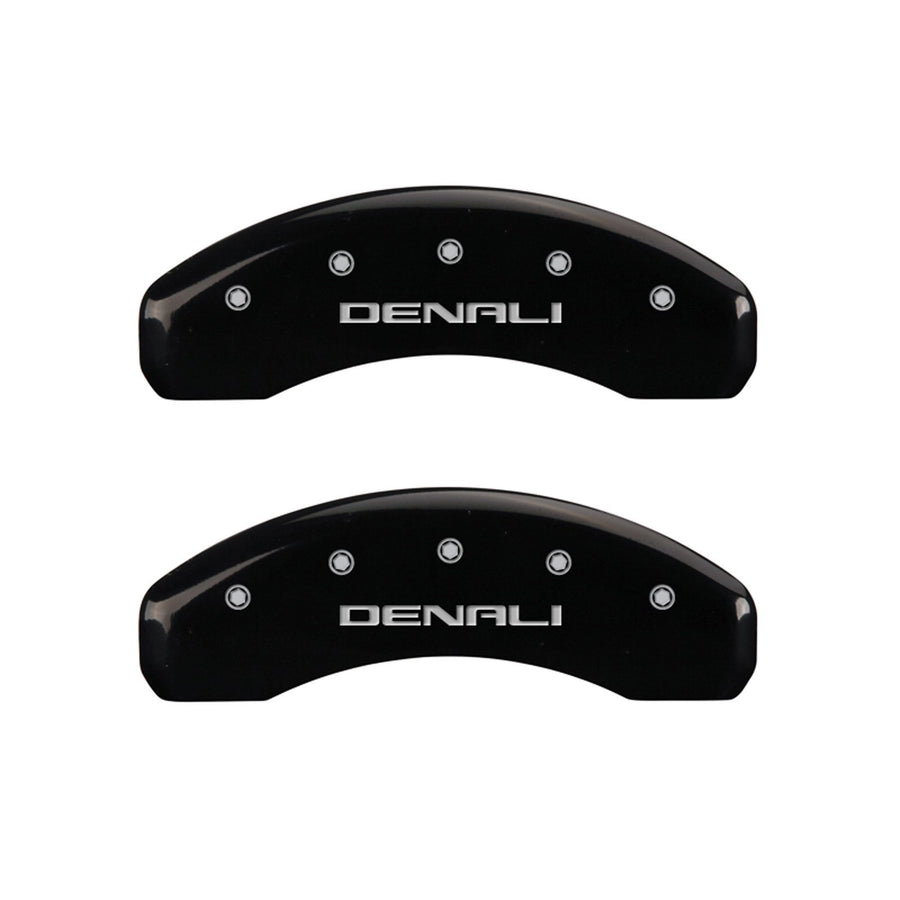 DENALI MGP Caliper Covers 34009SDNLBK Engraved Caliper Cover with Black Powder Coat Finish and Silver Characters, (Set of 4)