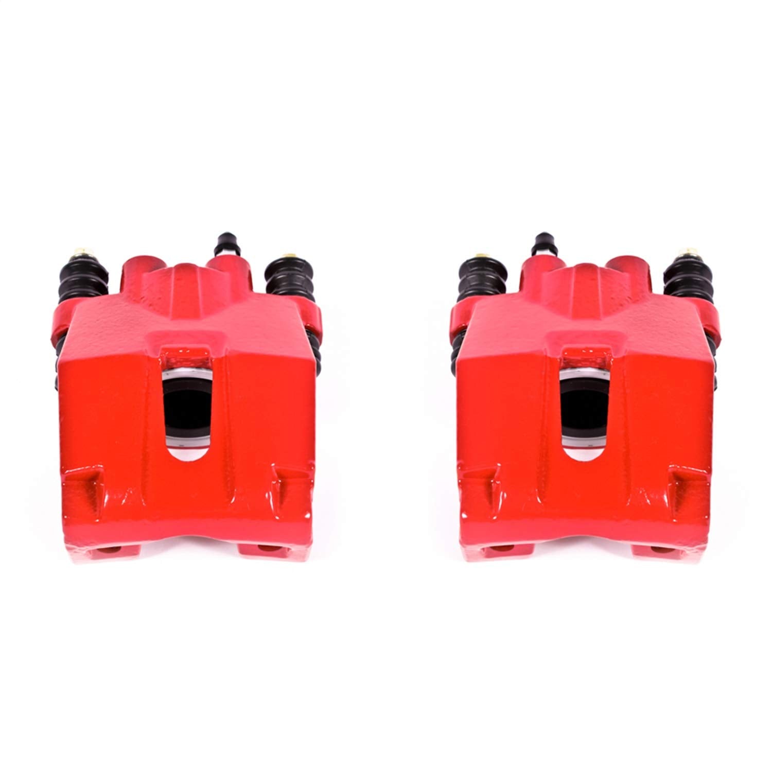 Power Stop Rear S4858 Pair of High-Temp Red Powder Coated Calipers For 2004 2005 2006 2007 2008 2009 2010 2011 Ford F150 [6 Lug or 7 Lug] | 2006 2007 2008 Lincoln Mark LT