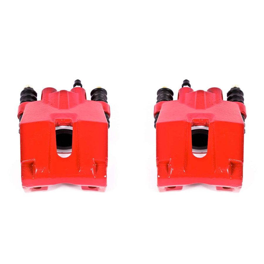 Power Stop Rear S4858 Pair of High-Temp Red Powder Coated Calipers For 2004 2005 2006 2007 2008 2009 2010 2011 Ford F150 [6 Lug or 7 Lug] | 2006 2007 2008 Lincoln Mark LT