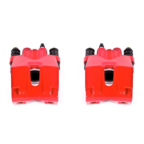 Power Stop Rear S4858 Pair of High-Temp Red Powder Coated Calipers For 2004 2005 2006 2007 2008 2009 2010 2011 Ford F150 [6 Lug or 7 Lug] | 2006 2007 2008 Lincoln Mark LT