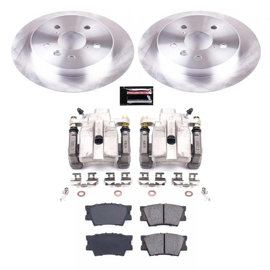 Power Stop KCOE7905 Rear Caliper Kit-Autospecialty Replacement Rotors, Ceramic Brake Pads, Calipers