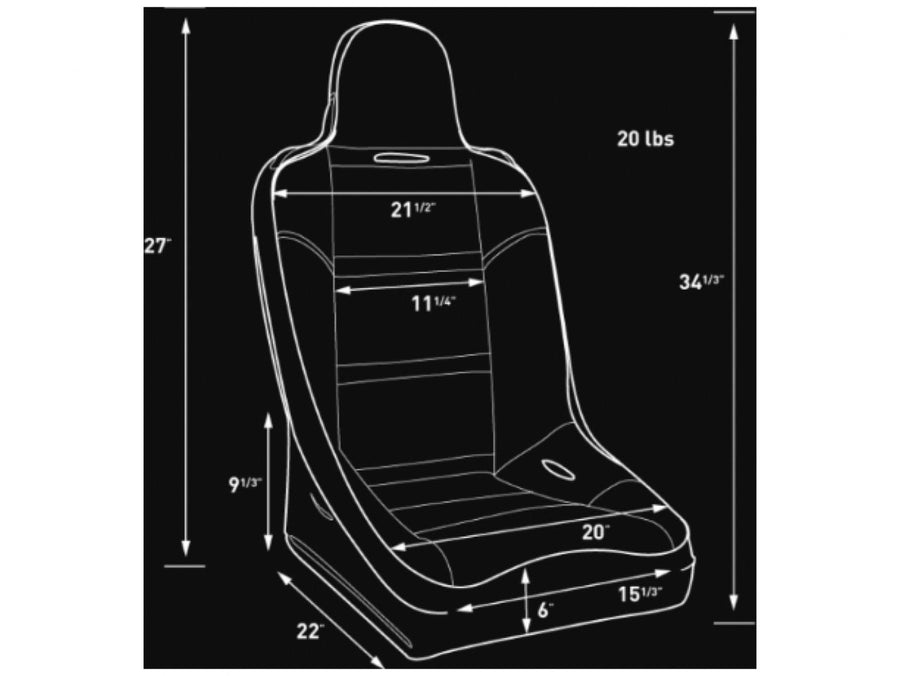 Black Vinyl/Red Vinyl Racing Terrain Fixed Back Common Seat ProCar by Scat 80-1620-58