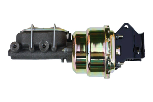 7 Inch LEED BRAKES Dual Power Booster, 1 Inch Bore Master With Adjustable Combo Valve (Zinc)