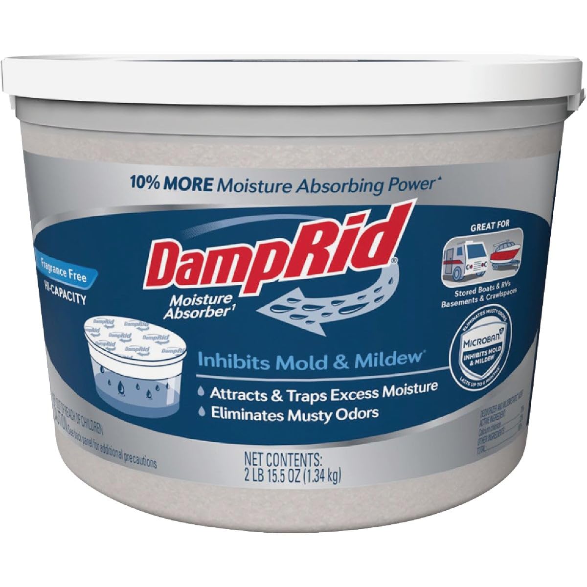 WM Barr Fg50t Damp Rid 2 Lb Frangrance Free Hi-Capacity Moisture Absorbers