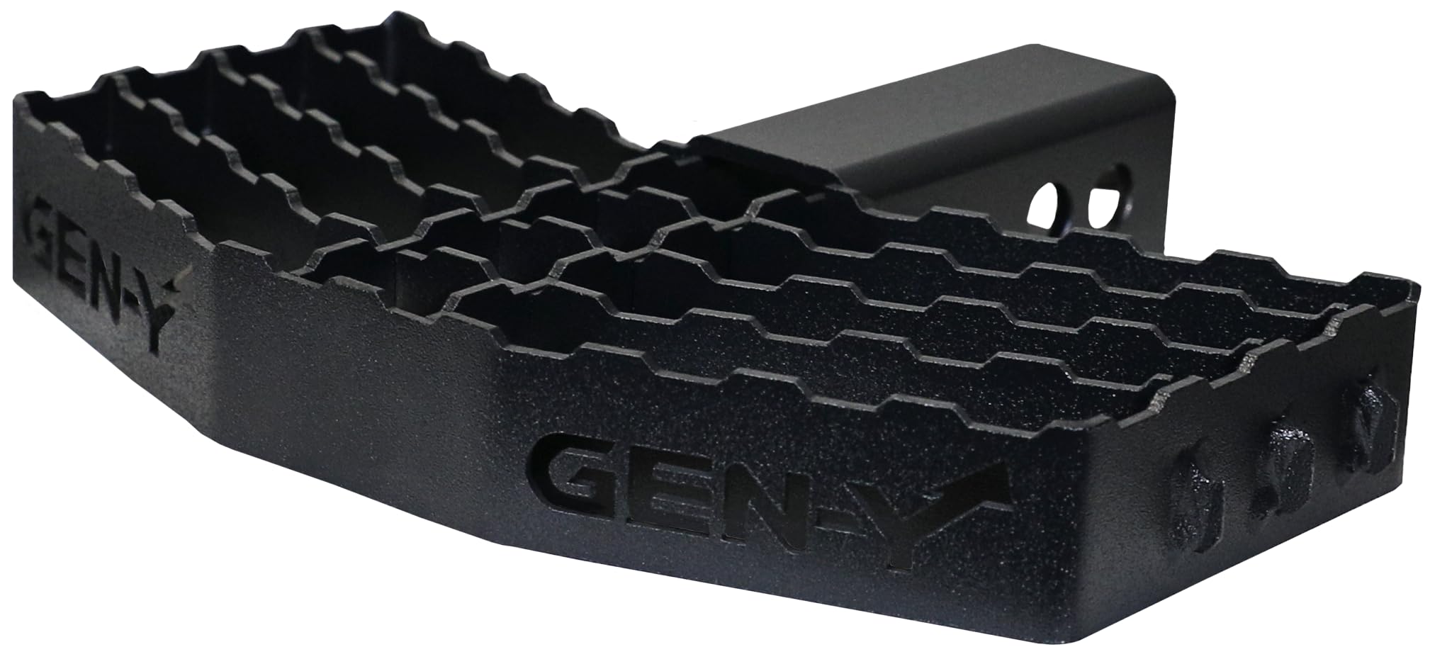 GEN-Y Serrated Hitch Step Hitch | 400 LB Capacity | Fits 2-Inch Receiver on Truck or Hitch | Non-Slip Design | Great for Scraping Boots & Shoes | Black
