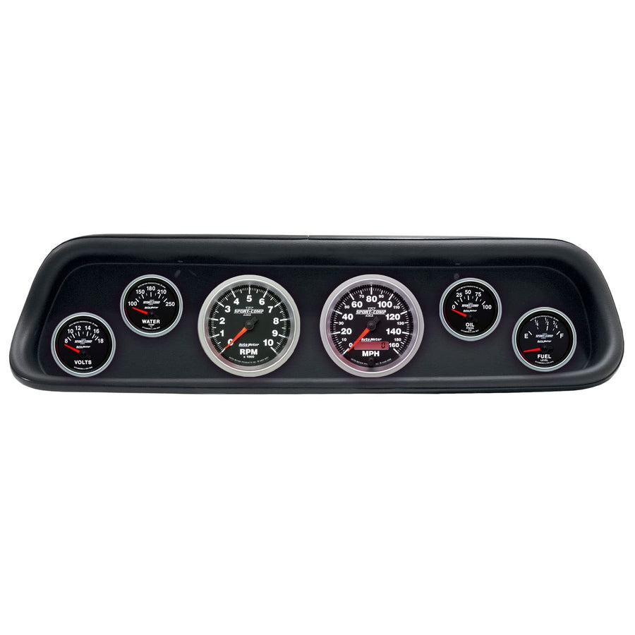 AutoMeter Dash Kit Direct Fit, (3 3/8" X2, 2 1/16" X4), Ford Mustang 64-65, Sport-Comp Ii (2107-12)